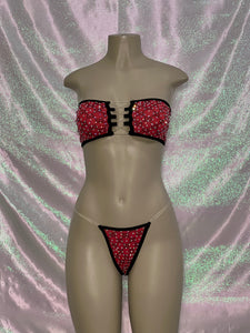 Tube Top Two Piece Red / Black