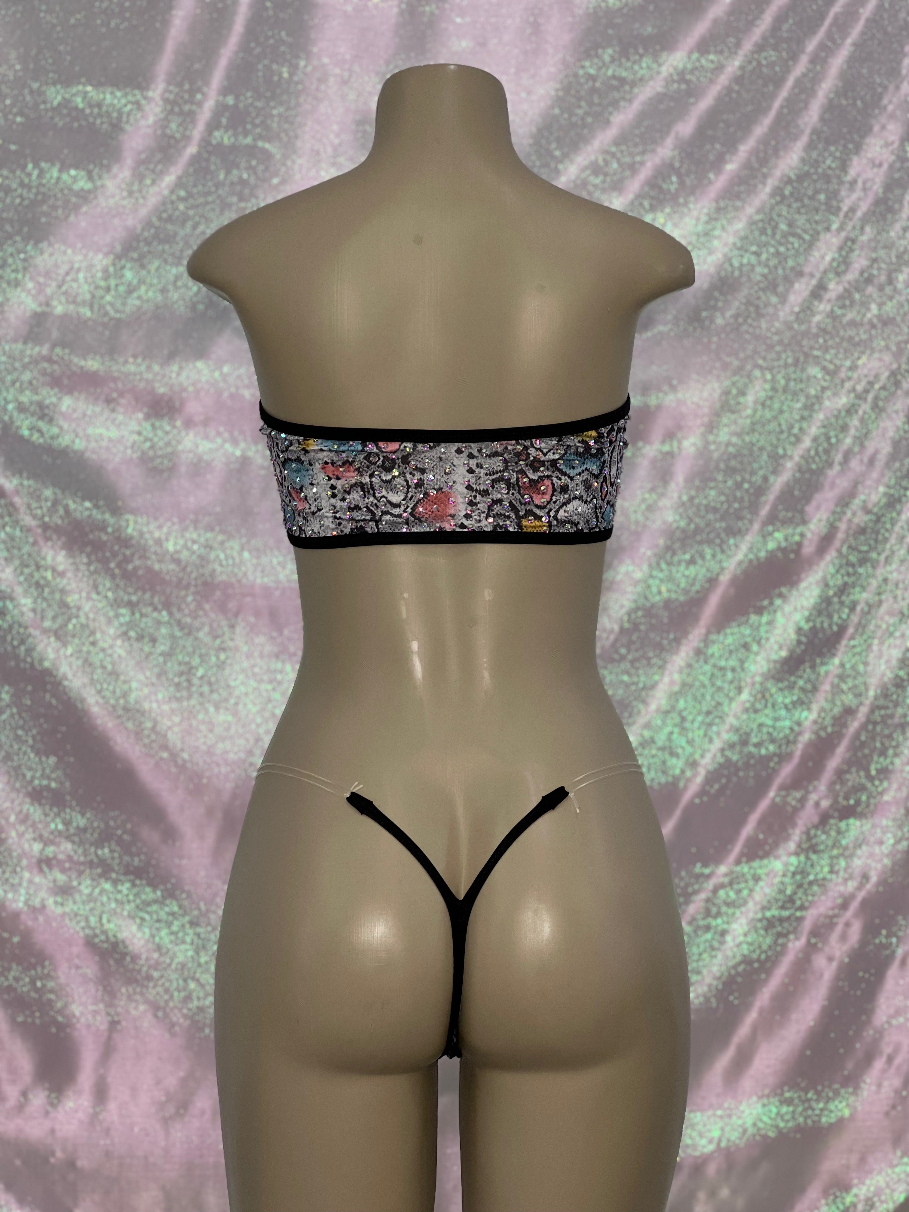 Tube Top Two Piece Colorful Snake