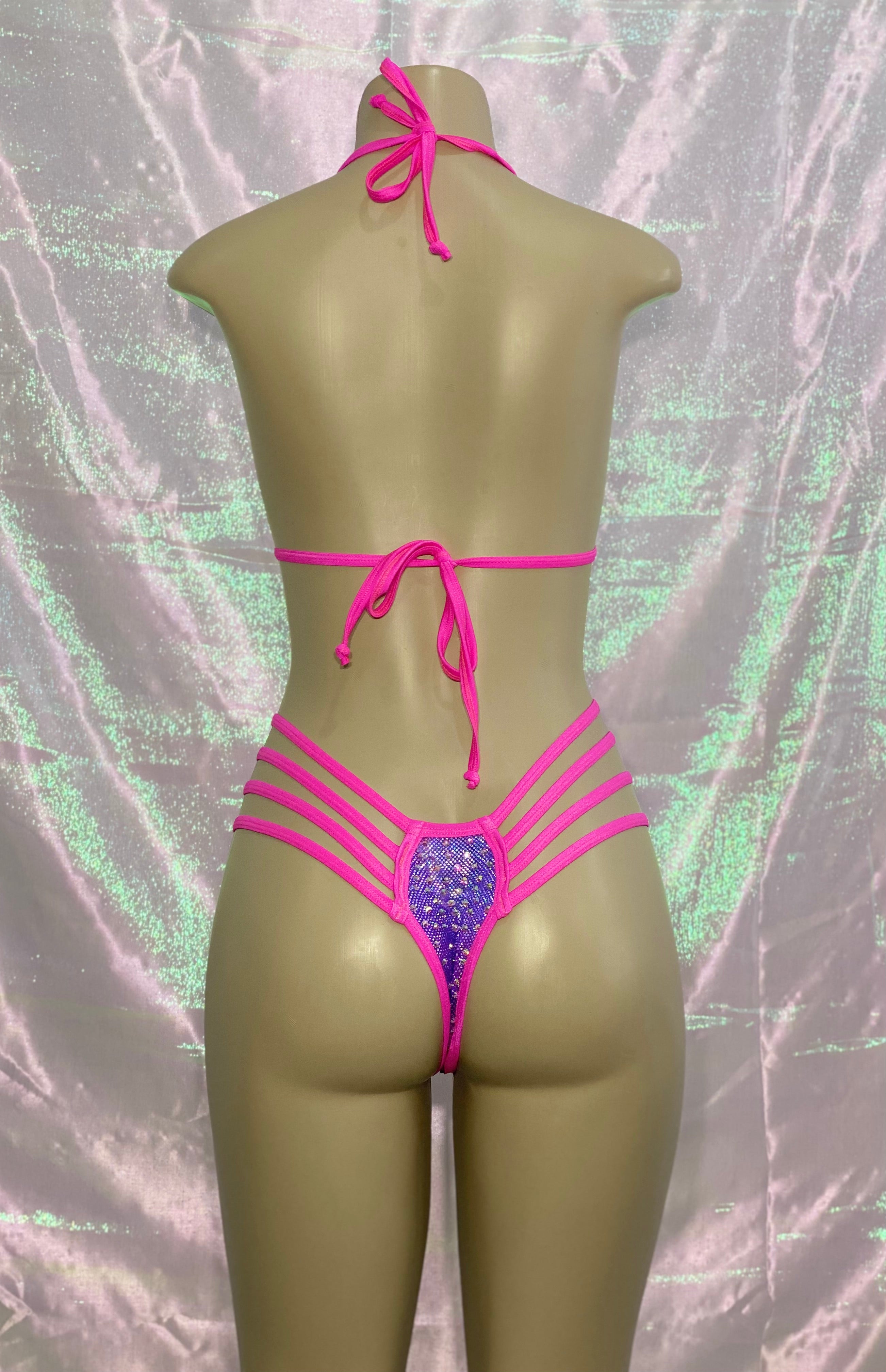 Three String Bikini Purple / Pink