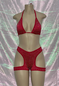 Layla Wrapped Short Set Red