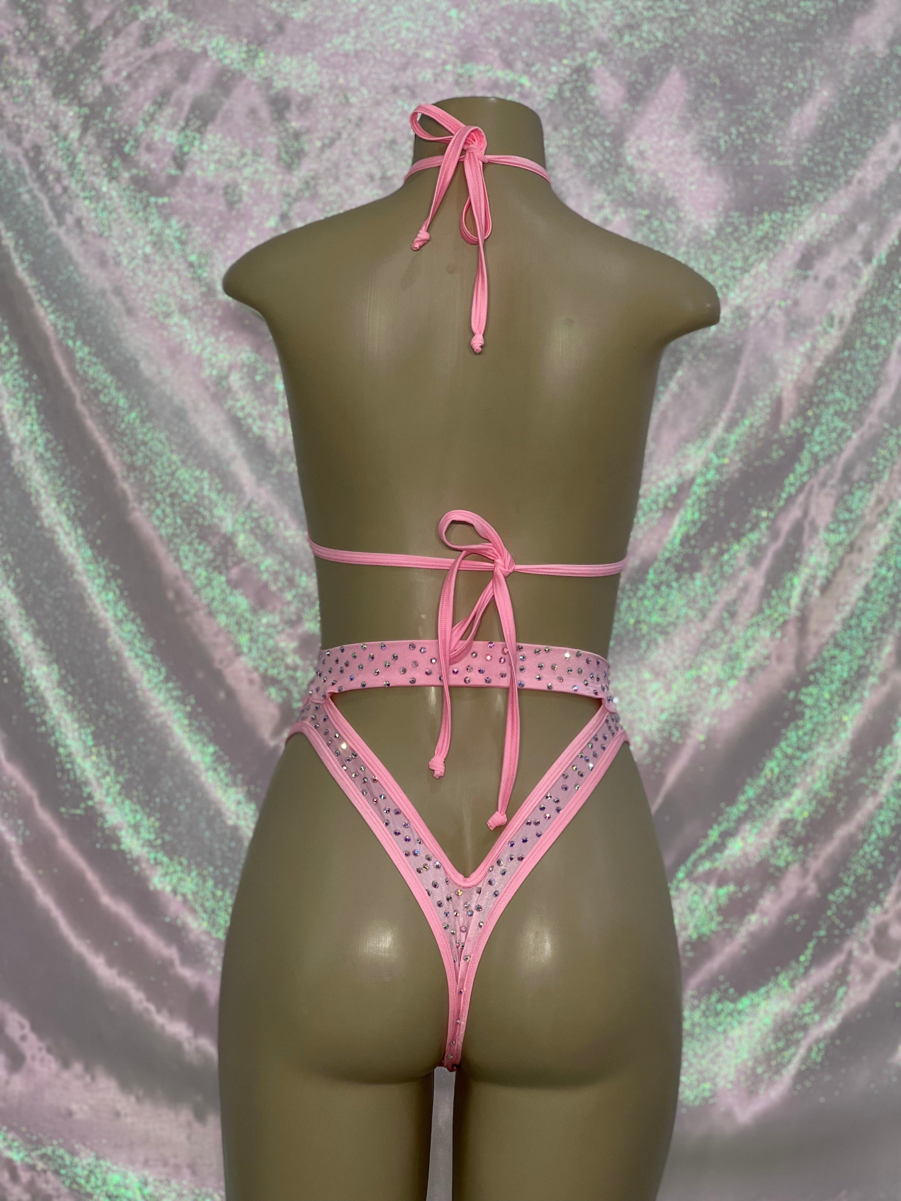 High Waist Belt Set Baby Pink